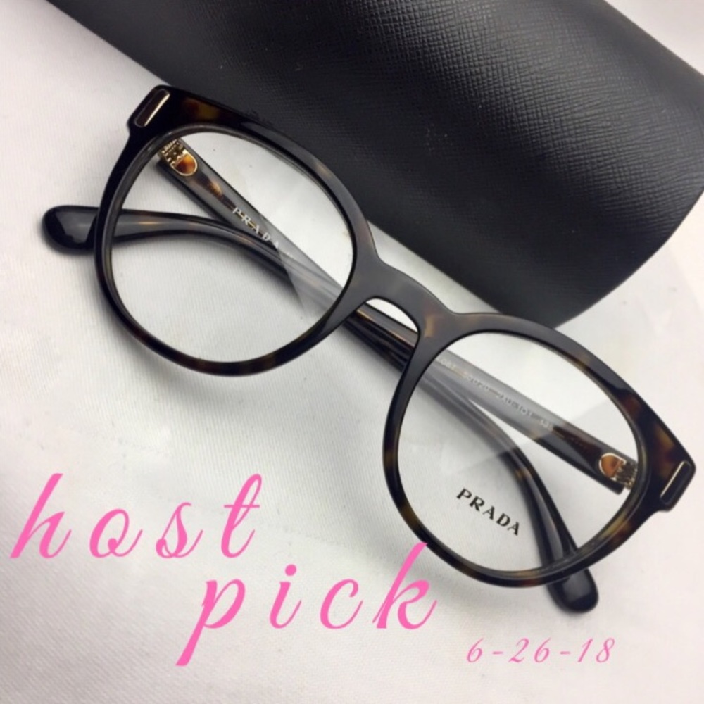 Prada eyeglass frames in Havana Brown